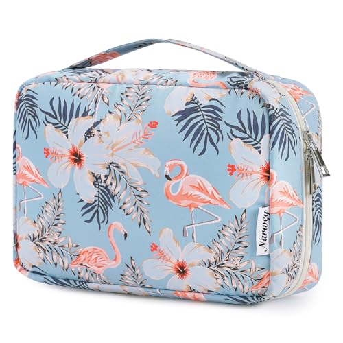 Narwey Neceser pendente saco de higiene de viagem precisar maquilhagem organizador mulher kit de higiene pendente bolsa maquilhagem meninas, Áqua flamingo