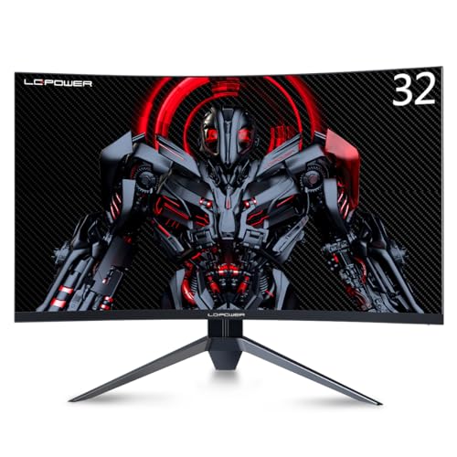 LC-Power Monitor de jogos curvo de 32 polegadas, 165hz, 1500R, Hdr10, 1920x1080, HDMI, DP, 1080p, compatibilidade Freesync & G-Sync - LC-M32-FHD-165-C-A