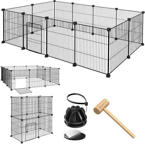 KESSER® Gabinete exterior para coelhos de malha metálica XXL, Incl. Porta, recinto para animais pequenos, corredor para porquinho, corredor livre, gaiola para animais pequenos