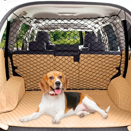 STARROAD-TIM 120 * 70 cm Red carro cão rede cães carro homologada barreira cães carro rede de barreira para cães divisória de animais de estimação rede de barreira para assentos traseiros de