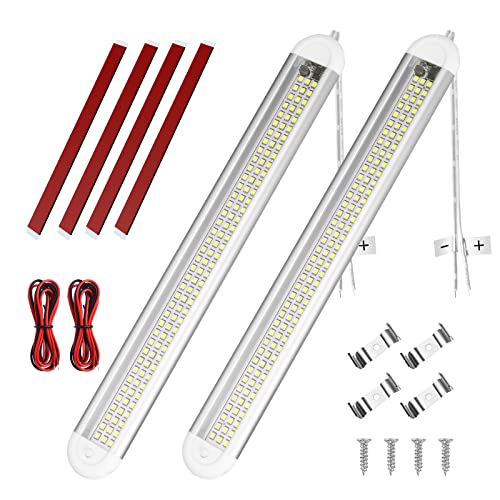 URAQT Iluminação interior do carro LED, 12 V - 85 V 8 W barra de luz com interruptor, 2 peças 120 LED 6500 K tubo lâmpada para veículos, Caravana, RV, barco, campismo, armários
