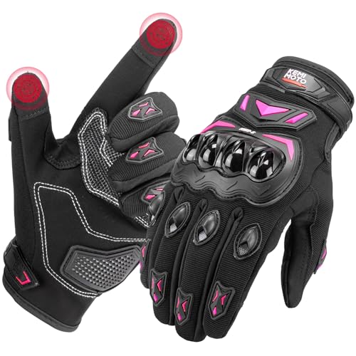 KEMIMOTO Luvas de verão para motociclo, resistentes ao impacto, desportivas protetoras e respiráveis para homem e mulher, palma antiderrapante, com ecrã tátil, motocicletas, escalada e caça