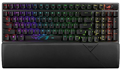 ASUS ROG Strix Scope II 96 - Teclado Gaming sem fios (Atalhos rápidos, controlo multifuncional, interruptores ROG NX intercambiável, teclas duplashot, 3 ângulos de inclinação), QWERTY espanhol