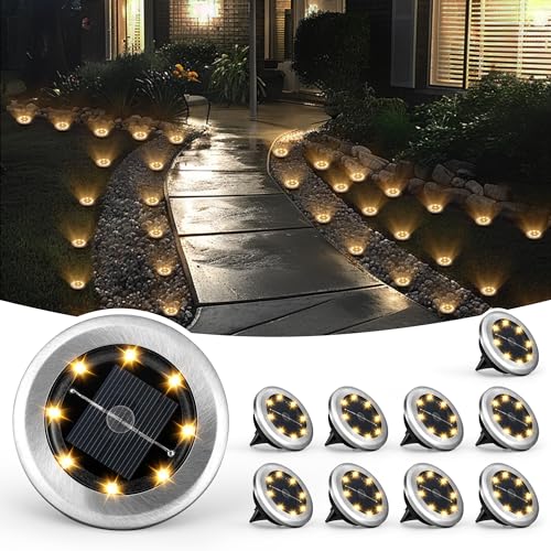 Solpex Luzes solares para jardim ao ar livre, pacote de 20 mini luzes solares de chão, iluminação de paisagem impermeável para pátio, entrada, passarela (branco quente)