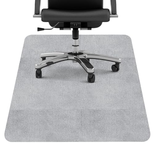 Base para cadeira de secretária, 90 x 120 cm, tapete protetor de cadeira de escritório, resistente a arranhões, tapete protetor para pisos duros (cinzento claro)