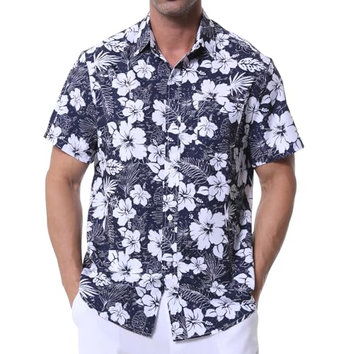 Danfiki Camisa havaiana homem camisa de praia camisas de verão para homem camisa casual para a praia
