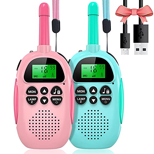 ULEWAY Walkie Talkie recarregável para crianças, Walkie-Talkie com ecrã LCD VOX, longa distância 3 KM, presentes de Natal aniversário para meninos ou meninas