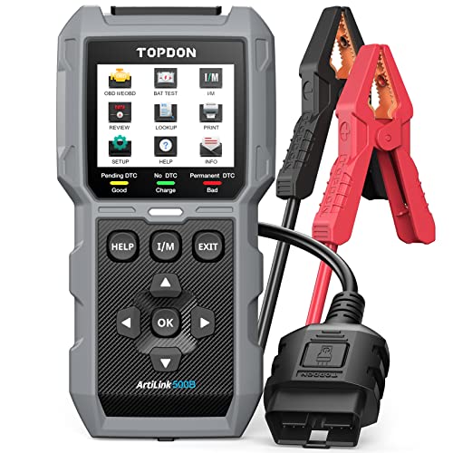 TOPDON AL500B obd2 Diagnóstico com todas as funções, testador de bateria de 12 V, teste de carregamento e início de 12 V/24 V, atualizações gratuitas de software
