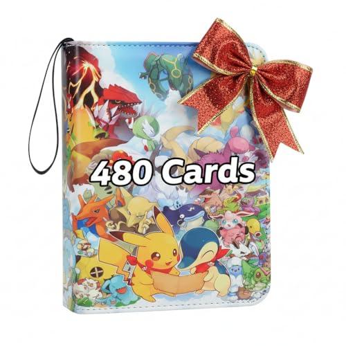 HYSINSE Álbum de recortes, álbum de cartões colecionáveis, suporte para cartões, TCG, para coleção de cartões, 60 páginas, com 480 capas presente para crianças
