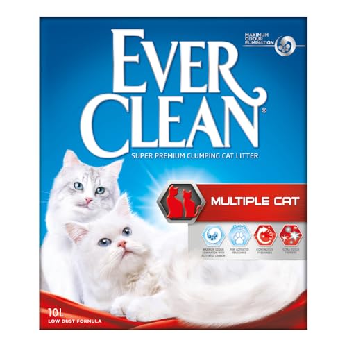 Ever Clean Areia aglutinante para gatos, para gatos múltiplos, perfumada para uma frescura duradoura, resistência imbatível à aglutinação, 10 litros