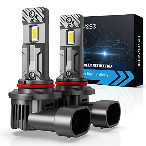 KOYOSO Lâmpadas 9006/HB4 LED carro, lâmpada LED farol 16000LM compatível com DC 12 V para eficiência energética