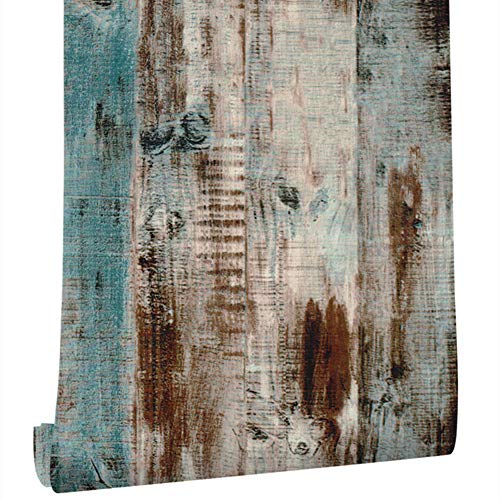 Livelynine 45 cm x 7 M Papel de parede de madeira vinil para móveis decorativos autocolantes parede decorativos vinil para casas de banho frio para parede PVC quarto papel paredes decoração quarto