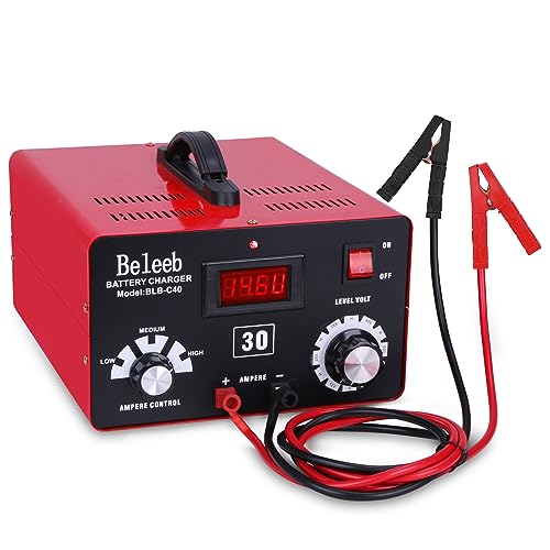 Beleeb Series C30 Carregador de bateria 12 V 24 V 36 V 48 V 60 V 72 V, pulsos de alta tensão mantenedor de dessulfatador de bateria para baterias de iões de lítio de chumbo - ácido