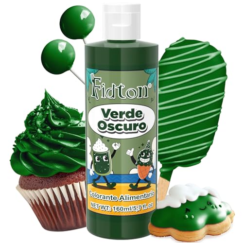 Corante alimentar 160 ml, grande capacidade corantes alimentares substituição altamente concentrada para decoração de bolos, cor alimentar para ondant cores, macarrão - verde escuro