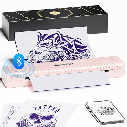 Phomemo Nova termocopiadora tatuagem TP81, impressora térmica tatuagem compatível com smartphone e PC, termocopiadora tatuagem para tatuagens DIY com 10 peças de papel de transferência de tatuagens,