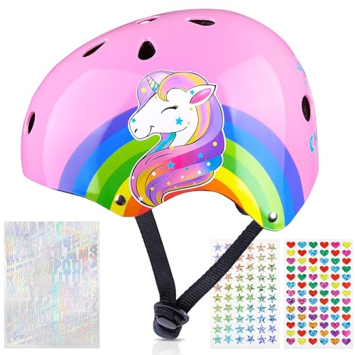 Capacete de bicicleta para crianças, Unicorn Castle capacetes de ciclismo para crianças ajustável capacete infantil skate Rollerskate de 3 a 8 anos