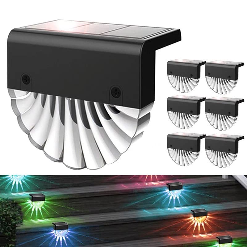 Auting Candeeiros solares para exteriores 6 unidades, 2 modos LED resistentes à água, para decoração de jardim, luzes, solares escadas exteriores, para escadas, paredes, pátios, estradas, cercas