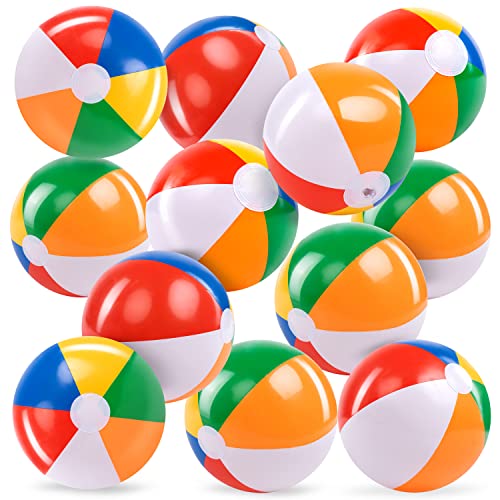 JOYIN 20 cm Bola de praia (12 pacotes) ;Bola insuflável brinquedos insufláveis bola de praia em cores de verão
