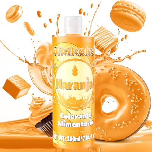 Corante alimentar - Gikikoko 200 ml corantes alimentares alta concentrado, corante alimentar, corantes alimentares para ondants bolos bolachas da Páscoa - laranja