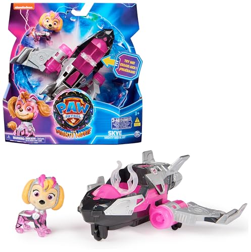 Patrulha canina - figura Skye e avião de brinquedo com luzes e sons da superpelícula - 6067506 - brinquedos crianças 3 anos - presente criança 3 anos +