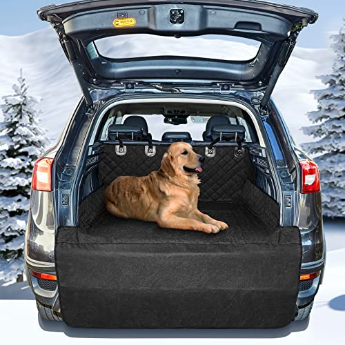 ANOSOSPECIAL Forro para mala para cães, grosso, com paredes laterais, proteção contra para-choques, fácil de limpar, repelente de água, durável para viagens SUV forro de carga para cães