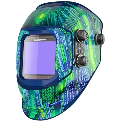 Capacete de soldador ARCCAPTAIN, capô de soldador de escurecimento automático 1/1/1/1 clareza ótica superior