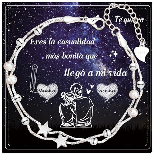 CheersLife Presentes para mulher pulseira mulher presente aniversário mulher filhas amigas irmãs colegas noivas mãe natal presentes criativos contas pulseira, presente de graduação