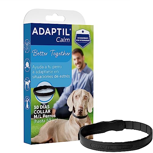 ADAPTIL Calm, anti-stress para cães, medos, ruídos fortes, aprendizagem, adoção - Coleira M/L para cães médios e grandes