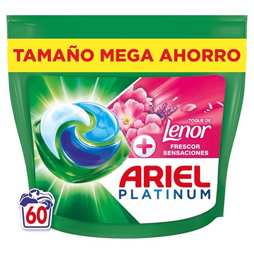 Ariel PODs Platinum, detergente líquido em cápsulas Frescor sensações cápsulas, 60 lavagens
