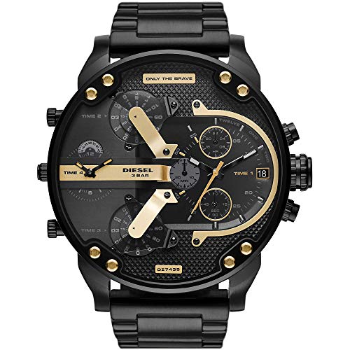 Diesel Mr. Daddy Reloj para Hombre, Movimiento multifunción de Cuarzo con Correa de Acero Inoxidable