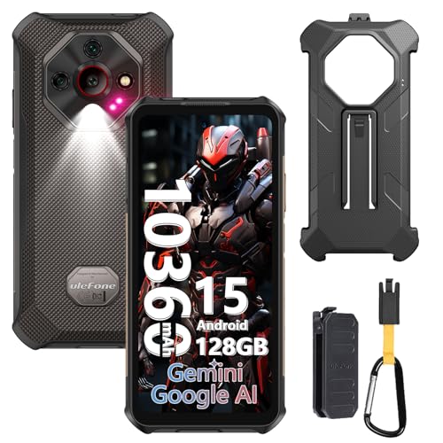 Ulefone Armor X16 Mobile resistente 2025, Android 15 Smartphone 12GB+128GB/SD-2TB 10360mAh Flashlight para telemóvel, 6,56", câmara 48 MP+16 MP+20 MP, 3-Slots/Face ID/Fingerprinterprint. /GPS/OT. G