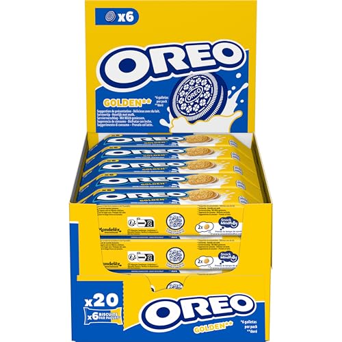 Oreo Golden bolachas de baunilha recheadas com creme sabor baunilha 66 g - pacote de 20