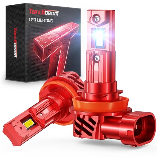 Torchbeam H11 LED Canbus lâmpadas, 100 W, 24000 LM, 6500 K branco frio, lâmpadas de substituição para lâmpadas haloggenas com design 1:1, plug and play, embalagem de 2