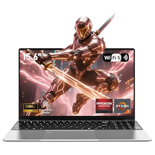 FUNYET 15,6 polegadas computador portátil Gaming, R7 5700U Win 11 portátil, RAM 16 GB SSD 1TB, suporte retroiluminado, WiFi, 6000 AMH, HDMI