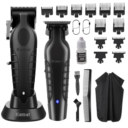 KEMEI Máquina de cortar cabelo homem, profissional máquina de cortar cabelo Truster, aparador com ecrã LED, guia de 11 Pentes