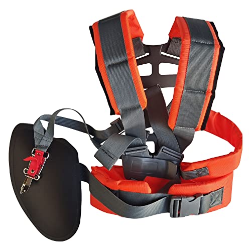 Correia de ombro para corta-relvas correia de arnês de aparador de nylon para ceifeira dupla com fácil ajuste para cortador de relva de jardim de nylon rígido, para desboçador Garden Lawn