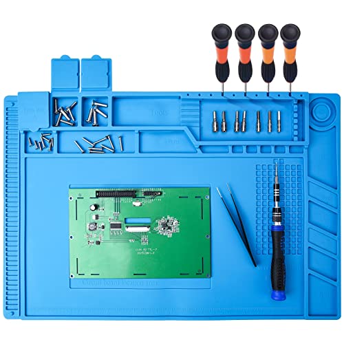 Tapete de soldagem, reciva almofada de trabalho isolamento de silicone com manutenção magnética 45 x 30 cm silicone pad ideal de alta temperatura - 50 ~ 500 ° para reparação móveis