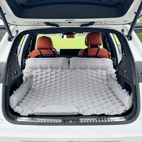 EULANT Colchão insuflável para carro com bomba e almofadas, ultraleve colchão de ar para mala de automóveis, duplo colchão insuflável Camping, impermeável cama carro para SUV MPV, 183 * 131 * 7 cm