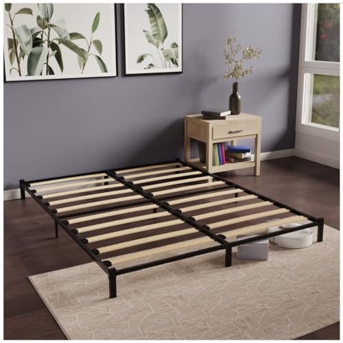 Dreamzie Somier 140 x 200 cm, Sommier para cama com pernas - lâminas de madeira e estrutura de tubos de aço, altura de 25 cm, base resistente, montagem simples