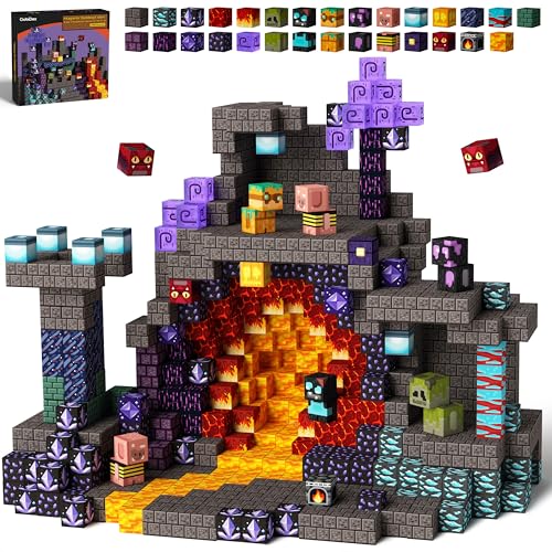 GobiDex 100 peças MagWonder blocos de construção magnéticos, Gemfifre Hollow para construir fundos, atividades aventuras game-based, brinquedo sensorial montessori, presente para meninos e meninas 3+