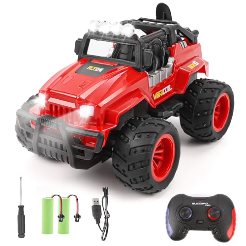 Weinsamkeit Carro telescópico para crianças, 1/16 carro todo-o-terreno remoto carro RC alta velocidade camião rádio controlo com faróis LED, 50 min de jogo presente para menino menina de 3 4 5 6 7 8 9