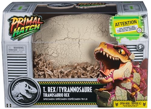Primal Hatch Dino Rising - Figura Jurassic dinossauro interativo: Incuba e treine o seu bebé tiranossauro Rex com 100 sons e reações - 6072462 - presente criança 5 anos - dinossauros brinquedos