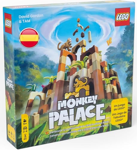 Asmodees Monkey Palace: Um jogo de tabuleiro de ego - Construa o seu caminho para a vitória peça a peça jogo divertido para famílias, crianças e adultos de construir, idade 10, 2-4 jogadores, 45 Min