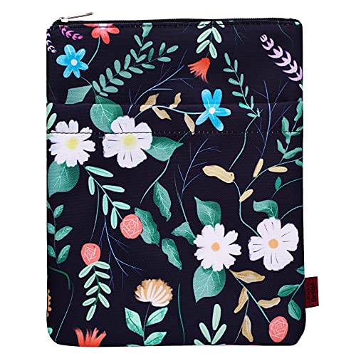 Capa para livros para amantes de livros, protetor de livros para livros com capa macia, tecido lavável, capas para livros com fecho de correr, tamanho médio 11 x 8,7 polegadas
