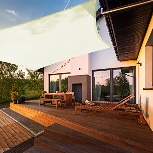 HAIKUS Toldo, vela de sombra, quadrado, 4 x 4 m, impermeável e resistente a 95% raios UV, para exteriores, pátio, jardim, terraço (creme)