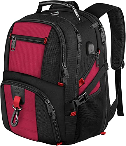 MATEIN Mochila portátil de 17 polegadas, mochila de homem de trabalho grande de 50 litros de viagem, grande volume impermeável anti-roubo com porta de carregamento USB para trabalho, negócios