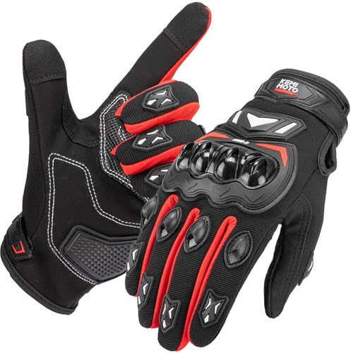 KEMIMOTO Luvas de verão para motociclo, resistentes ao impacto, desportivas protetoras e respiráveis para homem e mulher, palma antiderrapante, com ecrã tátil, motocicletas, escalada e caça