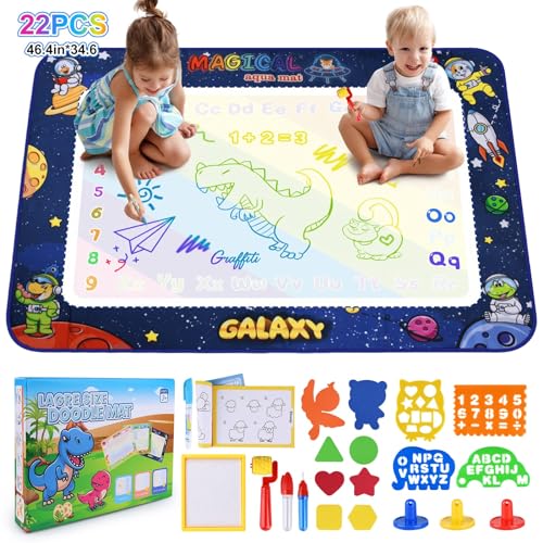 ROEXUN 120 x 90 cm pintura de desenho de água, Doodle esteiras mágicas, tapete com conjunto de ferramentas de pintura, brinquedo educativo presente para crianças