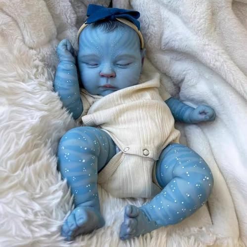 ROSHUAN - Bonecas de bebé renascido avatar de 20 polegadas, realistas para recém-nascidos, avatar para dormir, pintura 3D, pele macia, corpo recém-nascido, tamanho real, bonecas com corpo
