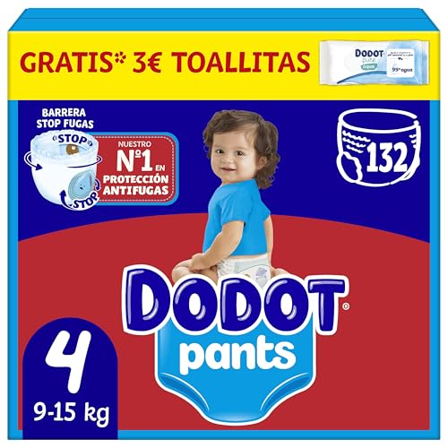 Dodot Pants Fralda-cuecas tamanho 4, 132 fraldas, 9 kg - 15 kg